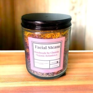 Handcrafted Organic Botanical Facial steam 8 Oz Amber or clear Glass Jar.